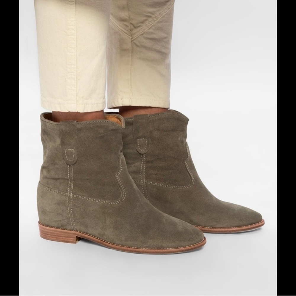 Isabel Marant Crisi Ankle Boots Brown Suede Size 38(7.5)
